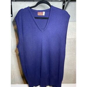 Vintage Mens Arnies Bay Hill‎ Classic Pullover Sweater Vest Tall XL Navy Blue